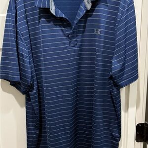Under Armour Blue Polo Shirt with Stripes